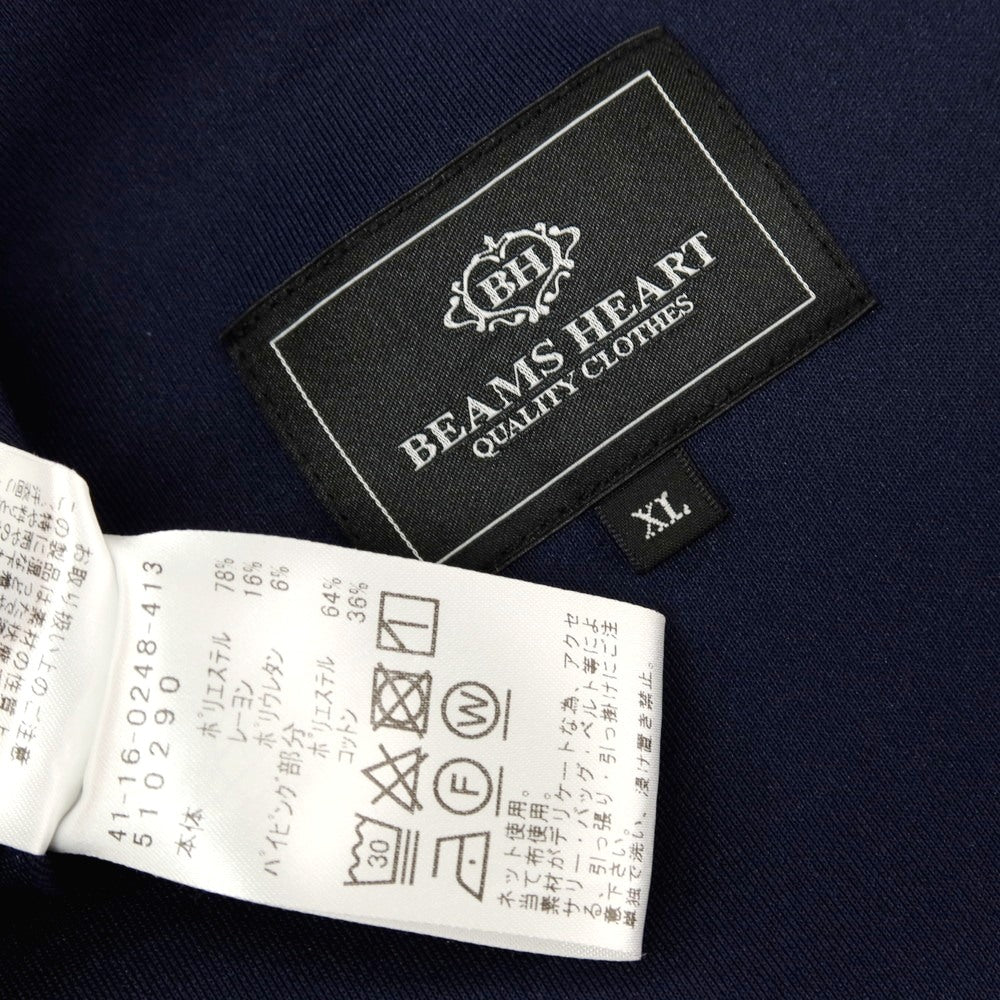【中古】ビームスハート BEAMS HEART ストレッチ ポリエステルレーヨン ダンボールニット 2B カジュアルジャケット ネイビー【サイズXL】【 状態ランクB 】【 メンズ 】