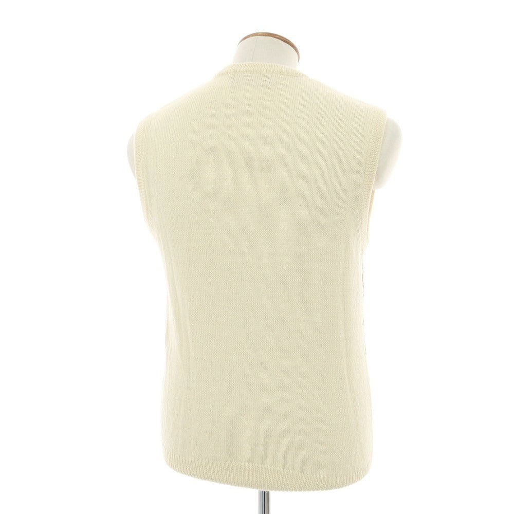 【中古】ジム gim ウール アーガイル柄 ニットベスト アイボリーxマルチカラー【 M 】【 状態ランクB 】【 メンズ 】