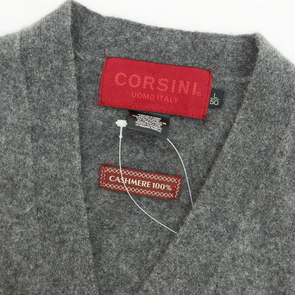 【中古】コルシーニ corsini ハイゲージカシミヤ ニットベスト カーディガン グレー【 L 】【 状態ランクC 】【 メンズ 】