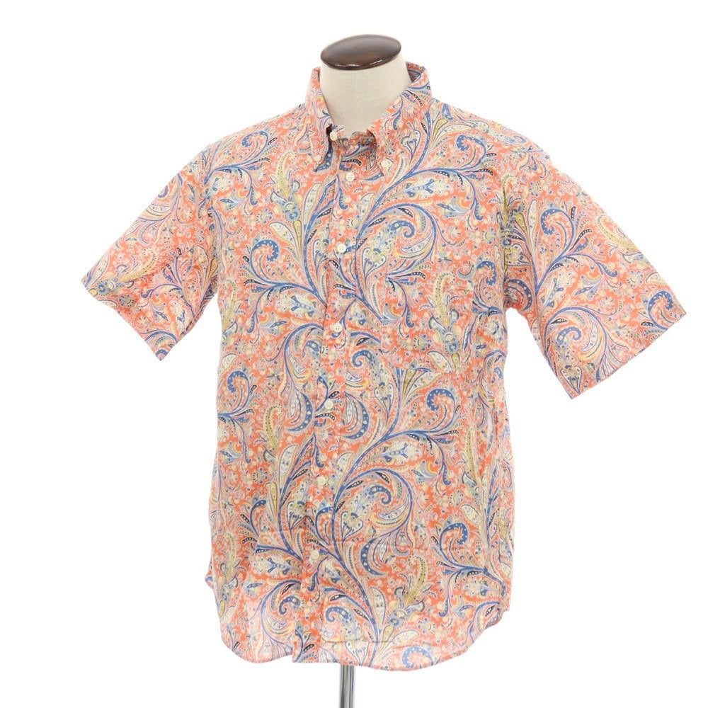 【中古】センティネル ディサイド SENTINEL DECIDE コットン ペイズリー プリント ボタンダウン 半袖シャツ オレンジ【サイズ50】【 状態ランクB 】【 メンズ 】