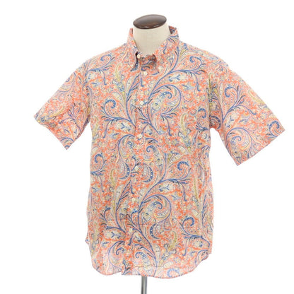 【中古】センティネル ディサイド SENTINEL DECIDE コットン ペイズリー プリント ボタンダウン 半袖シャツ オレンジ【サイズ50】【 状態ランクB 】【 メンズ 】