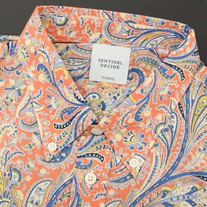【中古】センティネル ディサイド SENTINEL DECIDE コットン ペイズリー プリント ボタンダウン 半袖シャツ オレンジ【サイズ50】【 状態ランクB 】【 メンズ 】