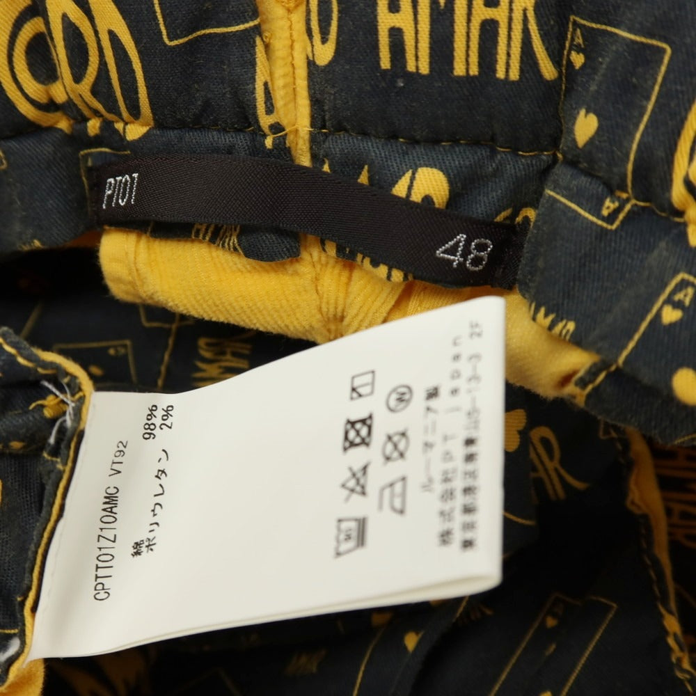 【中古】ピーティーゼロウーノ PT01 ストレッチ コットン 細畝 サマーコーデュロイパンツ イエロー【サイズ48】【 状態ランクB 】【 メンズ 】