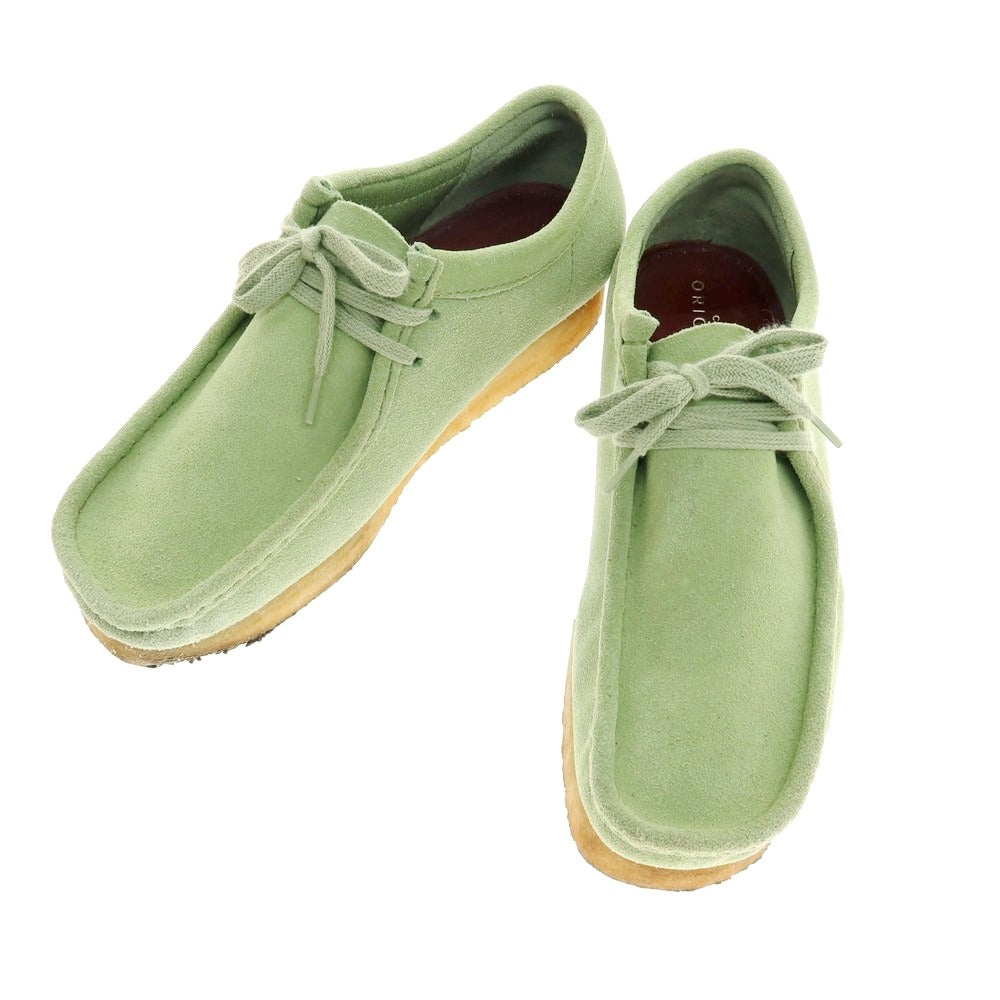【中古】クラークス Clarks スエード ワラビーシューズ ライトグリーン【 UK7 】【 状態ランクB 】【 メンズ 】