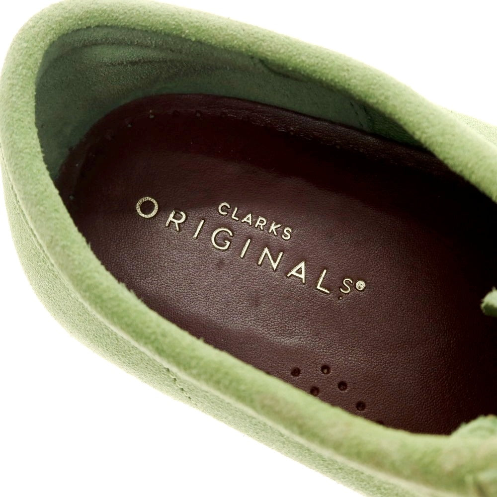 【中古】クラークス Clarks スエード ワラビーシューズ ライトグリーン【 UK7 】【 状態ランクB 】【 メンズ 】