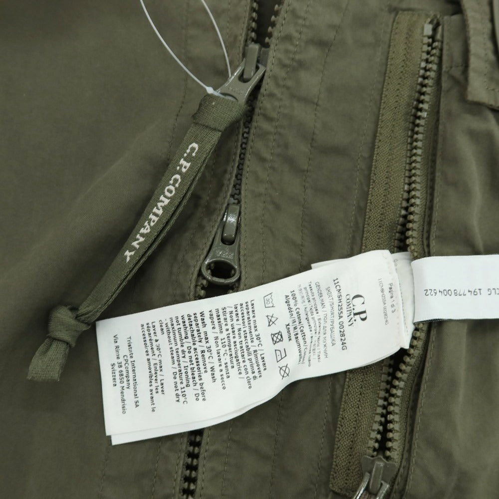 【中古】シーピーカンパニー C.P.Company コットン ジップアップ シャツブルゾン オリーブ【 M 】【 状態ランクC 】【 メンズ 】