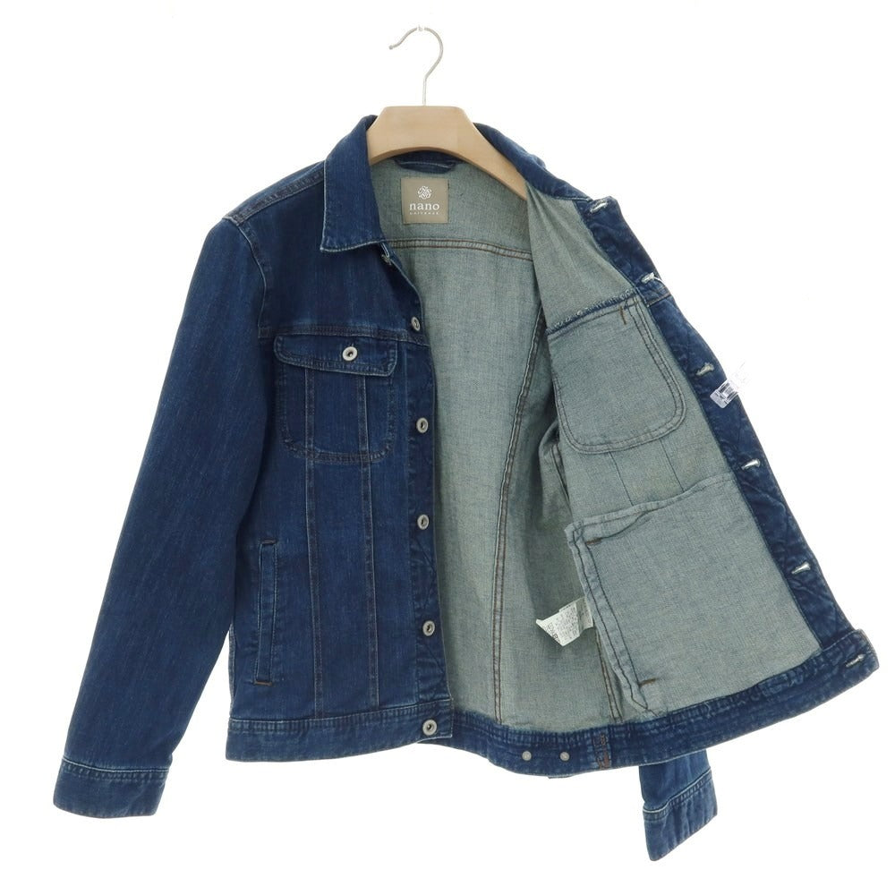 【中古】ナノユニバース nano universe ストレッチ デニムジャケット ジージャン ネイビー【 M 】【 状態ランクC 】【 メンズ 】