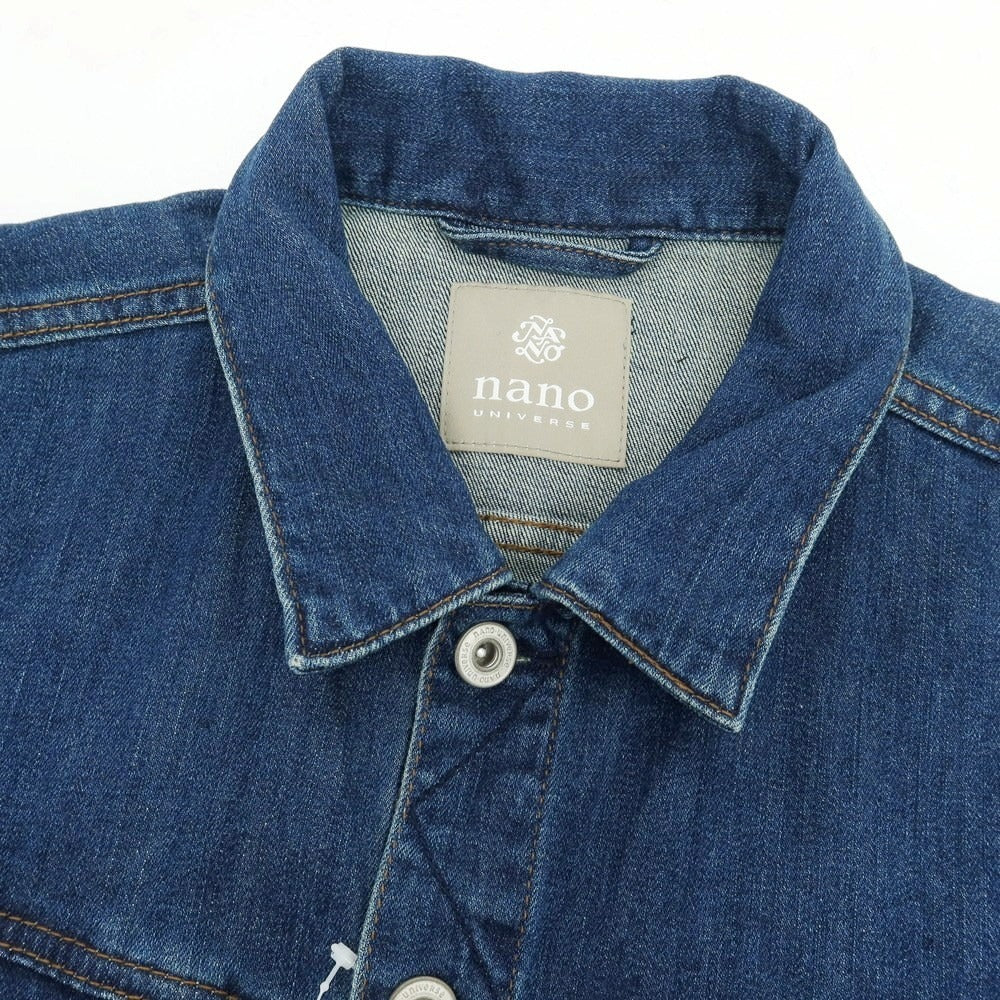 【中古】ナノユニバース nano universe ストレッチ デニムジャケット ジージャン ネイビー【 M 】【 状態ランクC 】【 メンズ 】