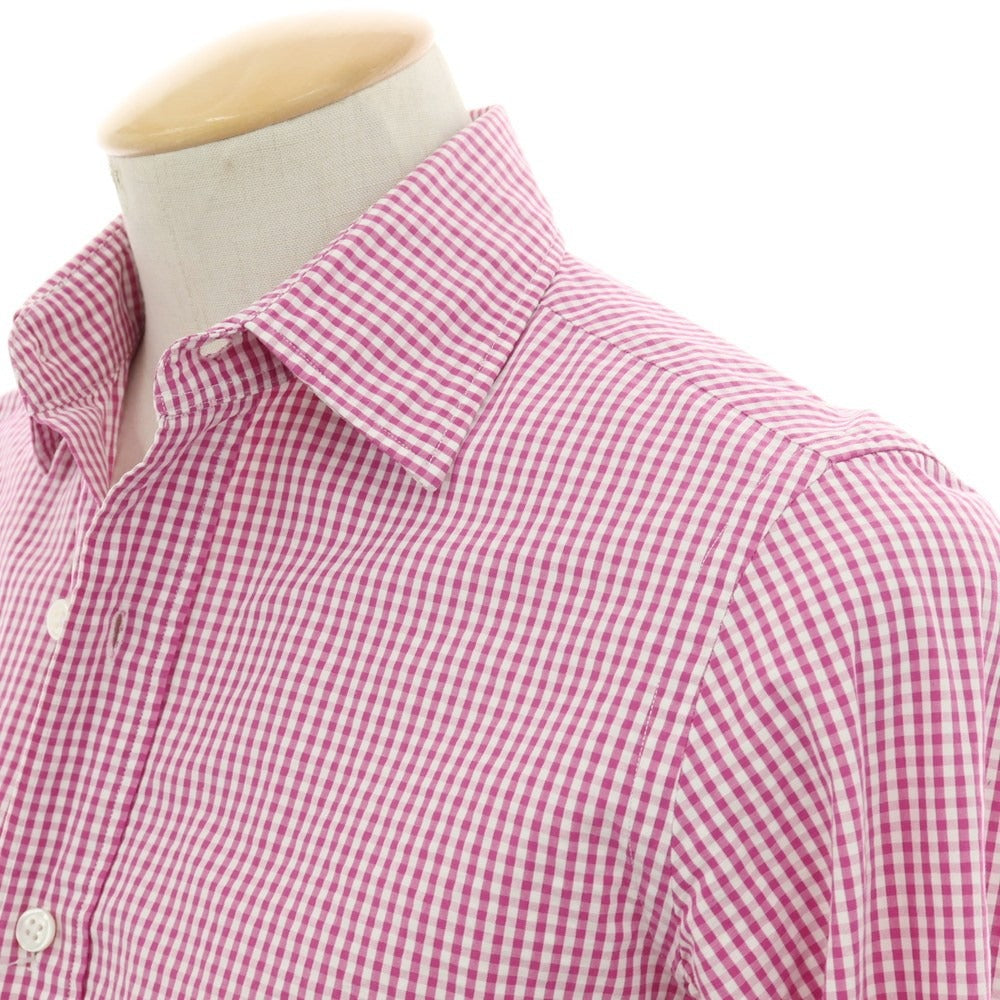 【中古】トゥモローランド TOMORROWLAND コットン ギンガムチェック カジュアルシャツ ピンクxホワイト【 S 】【 状態ランクB 】【 メンズ 】