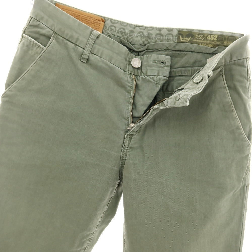 【中古】ケアレーベル Care label コットン カジュアルスラックスパンツ オリーブ【サイズ30】【 状態ランクC 】【 メンズ 】