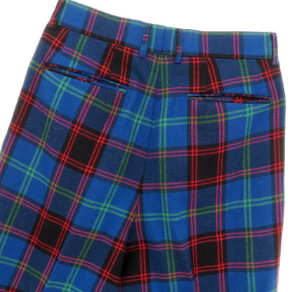 【中古】ニート NEAT ウール チェック カジュアルスラックスパンツ ブルーxレッド【 46 】【 状態ランクB 】【 メンズ 】