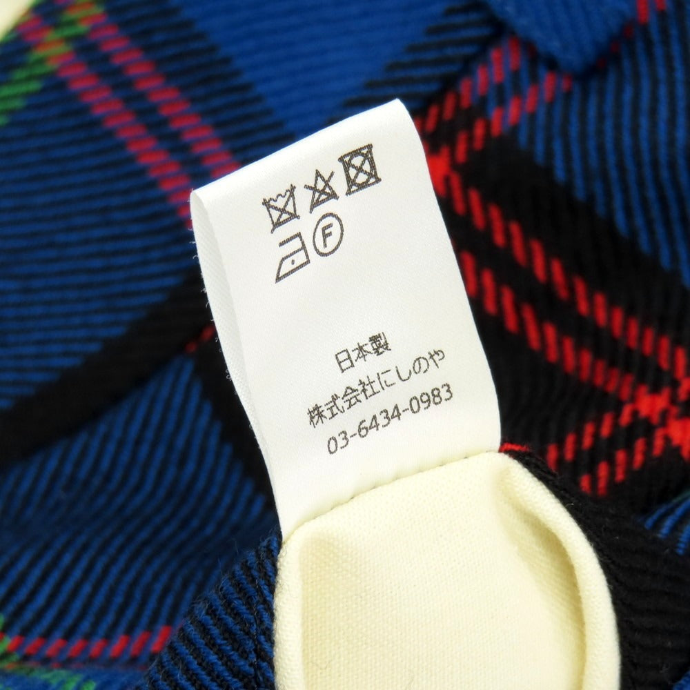 【中古】ニート NEAT ウール チェック カジュアルスラックスパンツ ブルーxレッド【 46 】【 状態ランクB 】【 メンズ 】