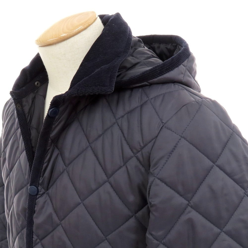 【中古】ラベンハム LAVENHAM ポリエステル 中綿入り キルティングコート ネイビー【サイズ36】【 状態ランクB 】【 メンズ 】[BPD]