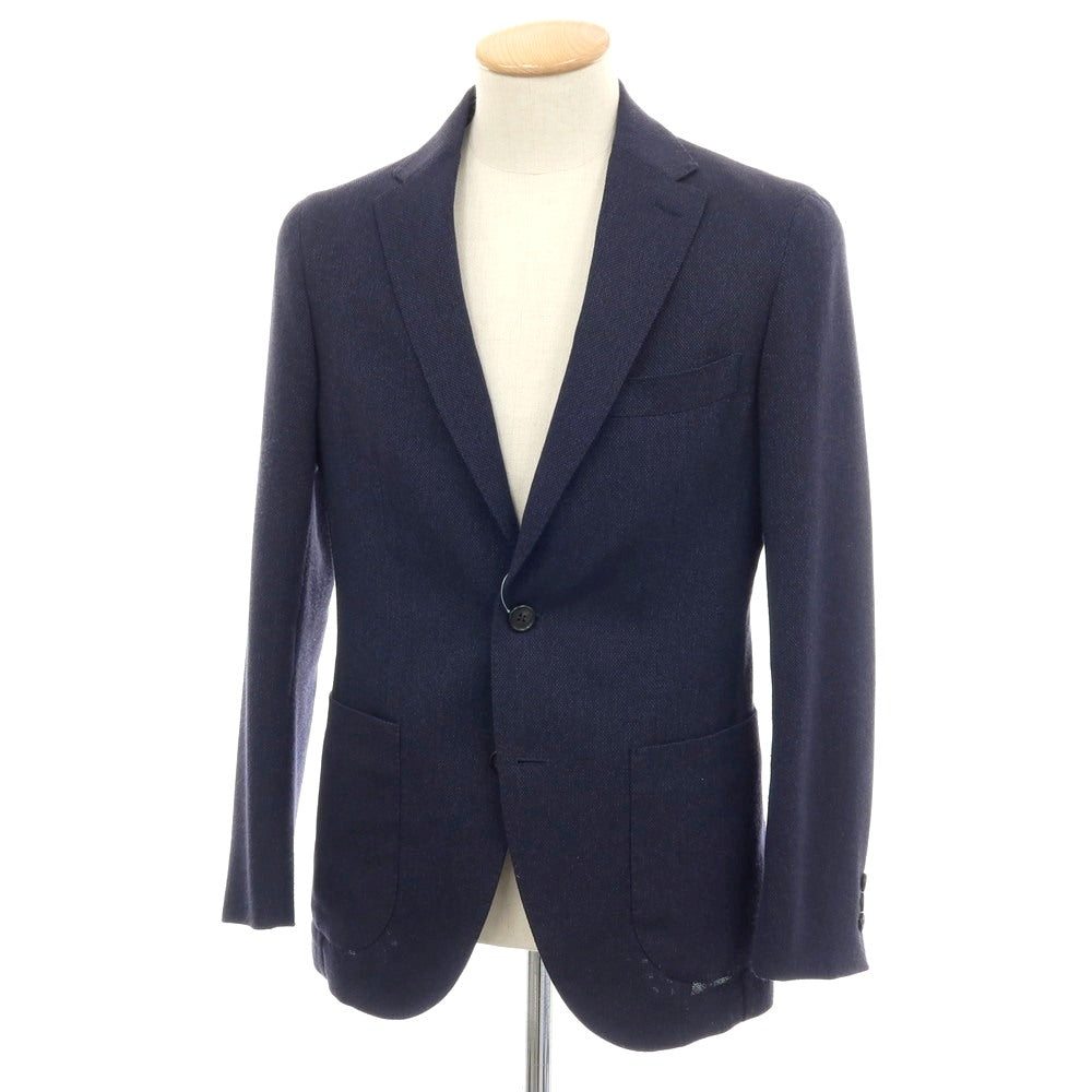 【中古】グリーンレーベルリラクシング green label relaxing ECOPET ポリエステル 2B テーラードジャケット ネイビー【サイズ44】【 状態ランクC 】【 メンズ 】