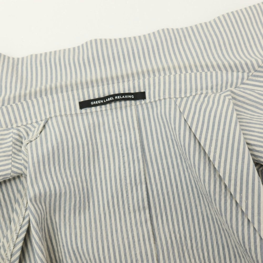 【中古】グリーンレーベルリラクシング green label relaxing ストレッチ コットン シアサッカー ストライプ 3B テーラードジャケット ブルーxホワイト【サイズ44】【 状態ランクC 】【 メンズ 】