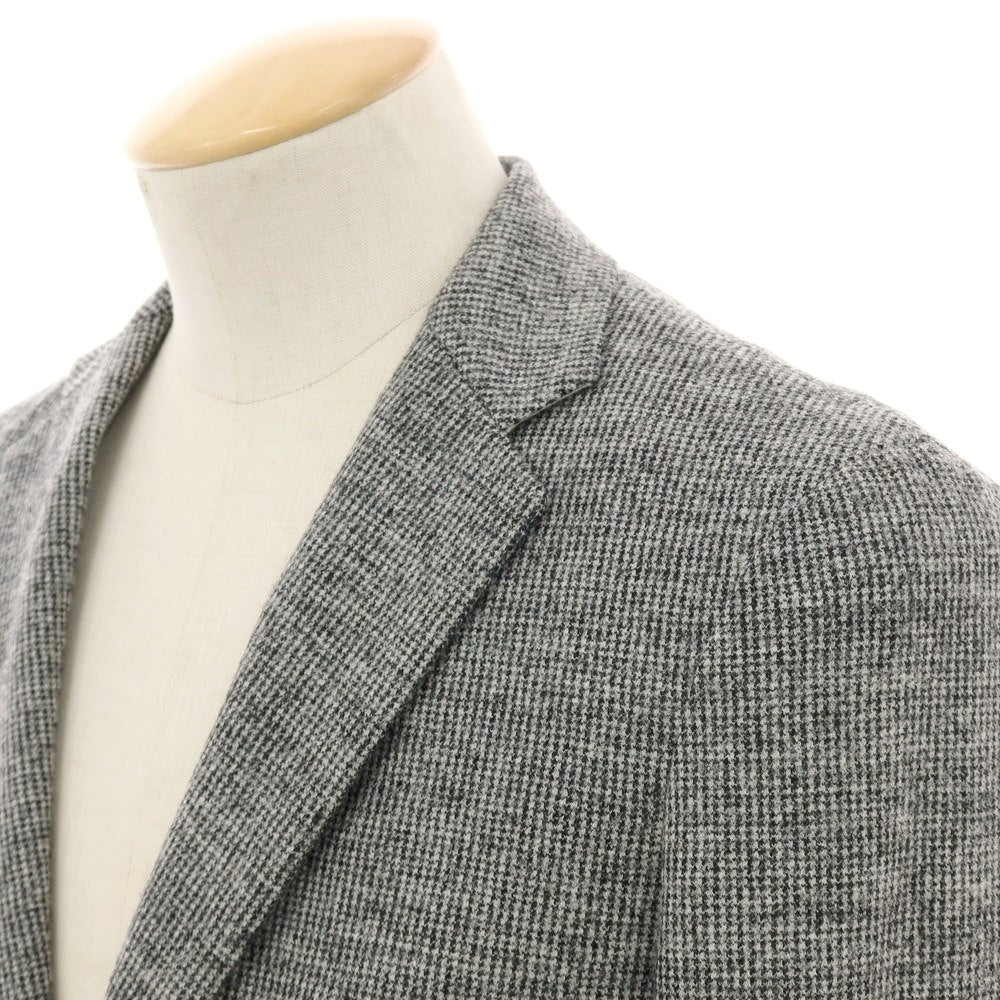 【中古】シップス SHIPS ウールナイロン ハウンドトゥース 2B テーラードジャケット ブラックxホワイト【 S 】【 状態ランクB 】【 メンズ 】