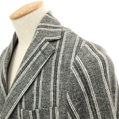 【中古】チルコロ1901 CIRCOLO 1901 コットン ジャージー ストライプ プリント 2B カジュアルジャケット グレーxホワイト【サイズ42】【 状態ランクB 】【 メンズ 】
