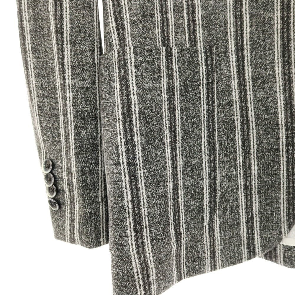 【中古】チルコロ1901 CIRCOLO 1901 コットン ジャージー ストライプ プリント 2B カジュアルジャケット グレーxホワイト【サイズ42】【 状態ランクB 】【 メンズ 】
