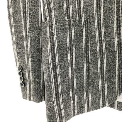 【中古】チルコロ1901 CIRCOLO 1901 コットン ジャージー ストライプ プリント 2B カジュアルジャケット グレーxホワイト【サイズ42】【 状態ランクB 】【 メンズ 】
