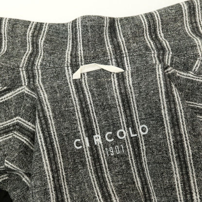 【中古】チルコロ1901 CIRCOLO 1901 コットン ジャージー ストライプ プリント 2B カジュアルジャケット グレーxホワイト【サイズ42】【 状態ランクB 】【 メンズ 】