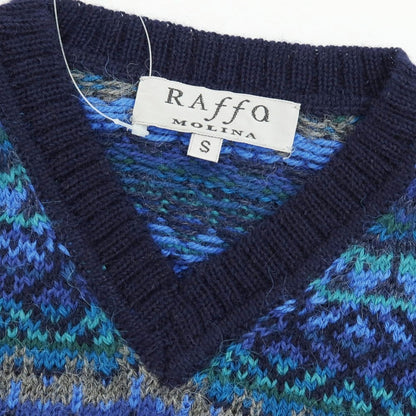 【中古】ラファモリーナ RAffa MOLINA アルパカ フェアアイル柄 ニットベスト ネイビー系【 S 】【 状態ランクB 】【 メンズ 】