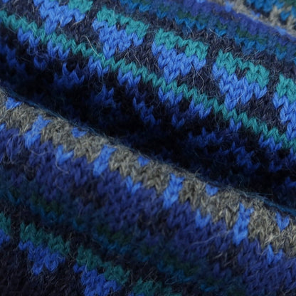 【中古】ラファモリーナ RAffa MOLINA アルパカ フェアアイル柄 ニットベスト ネイビー系【 S 】【 状態ランクB 】【 メンズ 】