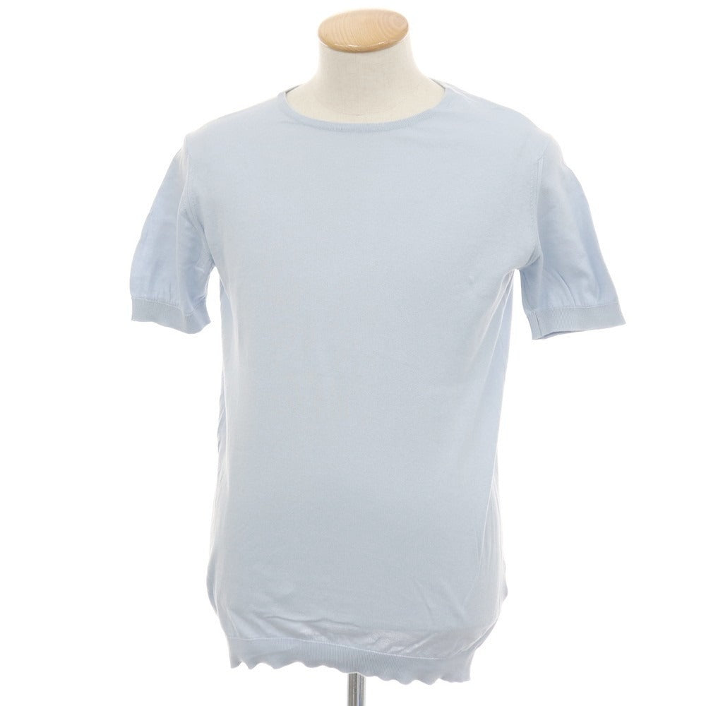 【中古】ジョンスメドレー JOHN SMEDLEY ハイゲージ シーアイランドコットン クルーネック 半袖 プルオーバーニット ライトブルー【サイズS】【 状態ランクC 】【 メンズ 】