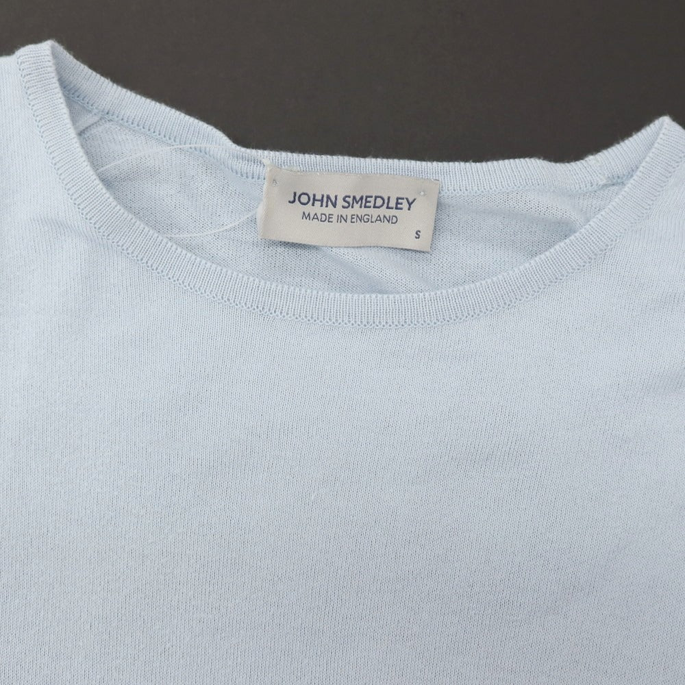 【中古】ジョンスメドレー JOHN SMEDLEY ハイゲージ シーアイランドコットン クルーネック 半袖 プルオーバーニット ライトブルー【サイズS】【 状態ランクC 】【 メンズ 】
