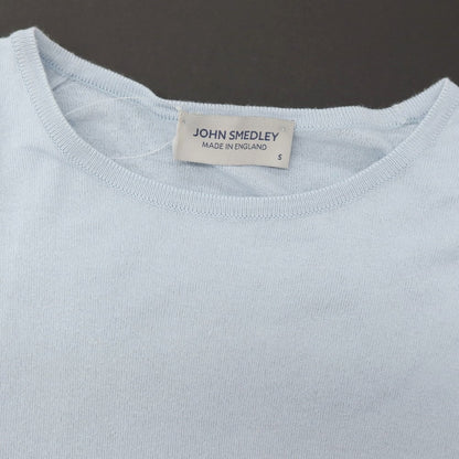 【中古】ジョンスメドレー JOHN SMEDLEY ハイゲージ シーアイランドコットン クルーネック 半袖 プルオーバーニット ライトブルー【サイズS】【 状態ランクC 】【 メンズ 】