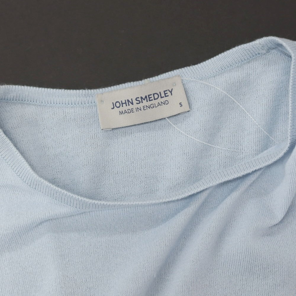 【中古】ジョンスメドレー JOHN SMEDLEY ハイゲージ シーアイランドコットン クルーネック 半袖 プルオーバーニット ライトブルー【サイズS】【 状態ランクC 】【 メンズ 】