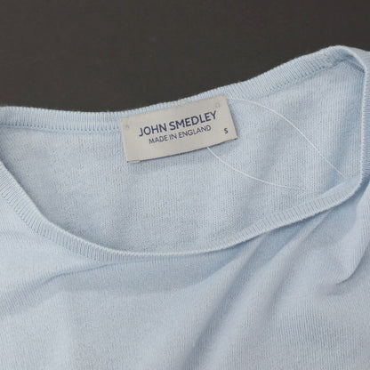 【中古】ジョンスメドレー JOHN SMEDLEY ハイゲージ シーアイランドコットン クルーネック 半袖 プルオーバーニット ライトブルー【サイズS】【 状態ランクC 】【 メンズ 】