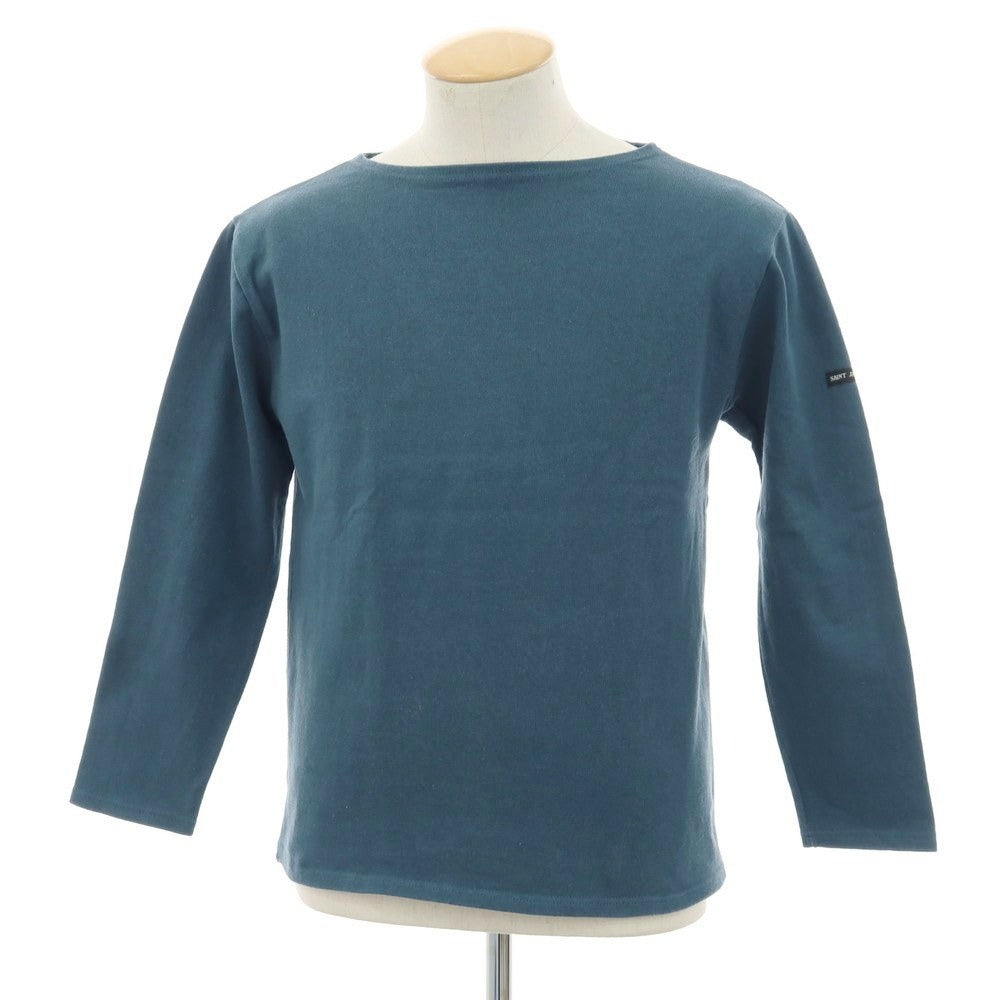 【中古】セントジェームス SAINT JAMES コットン バスクシャツ ブルーグリーン系【 3 】【 状態ランクC 】【 メンズ 】