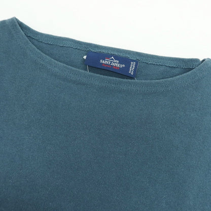 【中古】セントジェームス SAINT JAMES コットン バスクシャツ ブルーグリーン系【 3 】【 状態ランクC 】【 メンズ 】