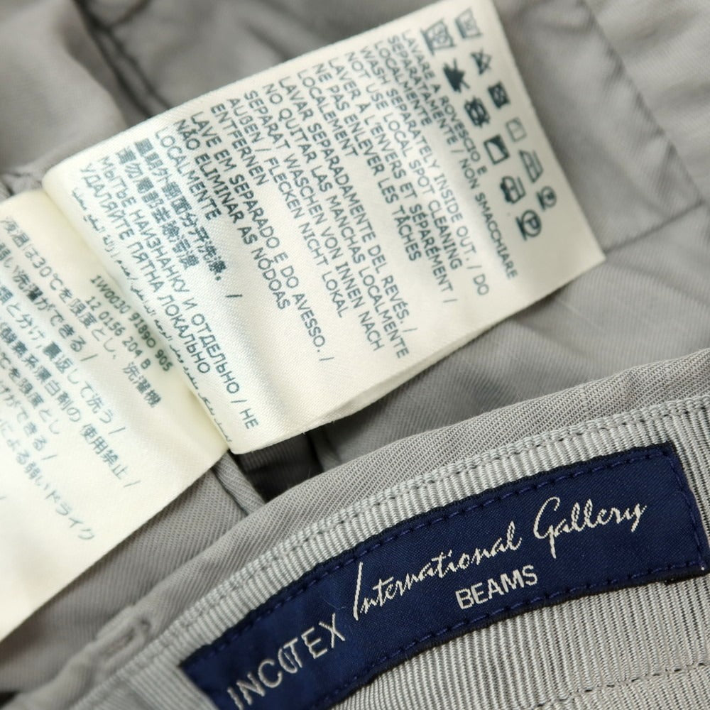 【中古】インコテックス INCOTEX International Gallery BEAMS別注 リネンコットン カジュアルスラックスパンツ ライトグレー【サイズ44】【 状態ランクC 】【 メンズ 】