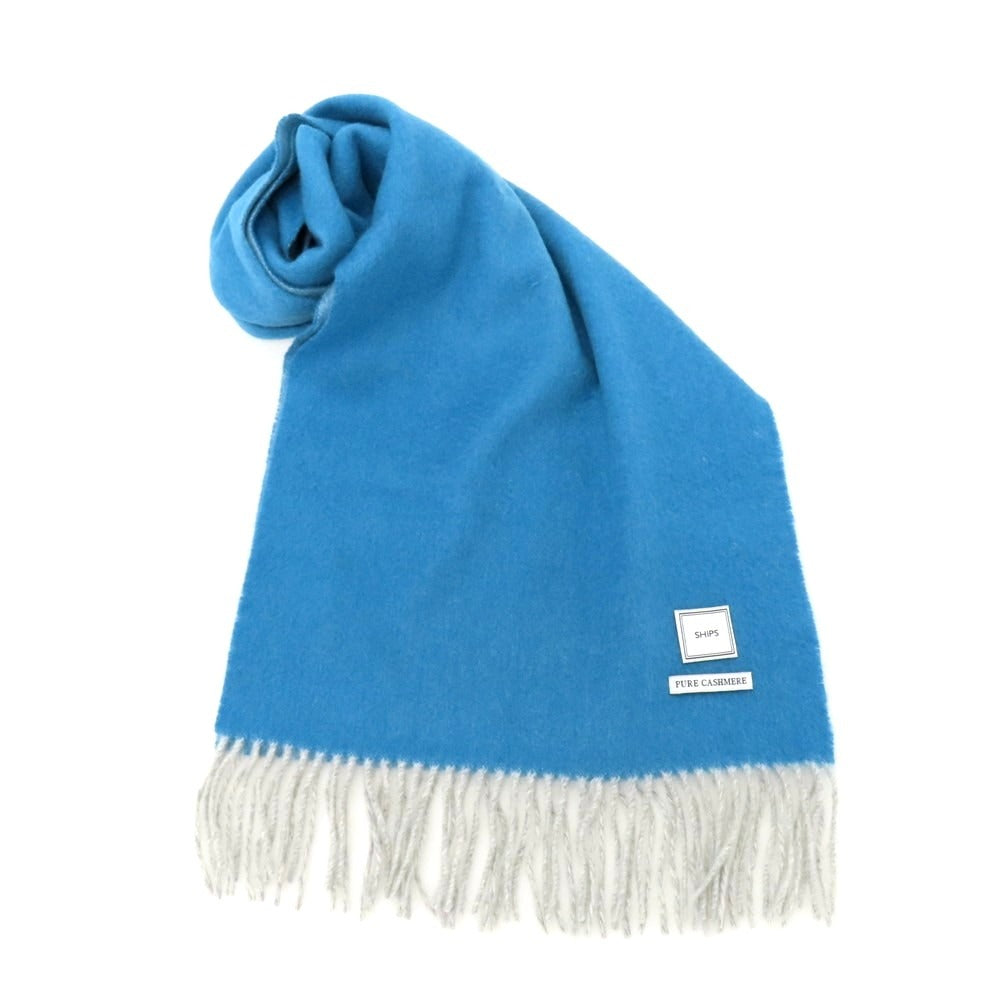 【中古】シップス SHIPS カシミヤ マフラー ライトブルー【 状態ランクB 】【 メンズ 】