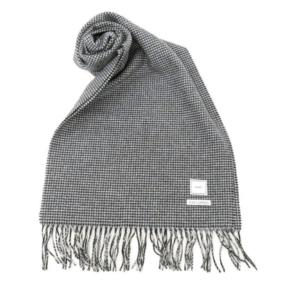 【中古】シップス SHIPS カシミヤ ハウンドトゥース マフラー グレーxブラック【 状態ランクB 】【 メンズ 】