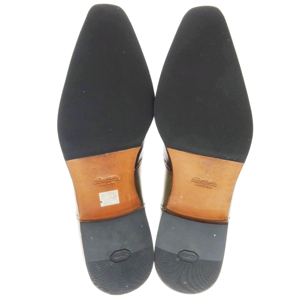 【中古】サントーニ Santoni ブラインドブローグ ドレスシューズ ブラウンxライトグリーン系【 8 】【 状態ランクB 】【 メンズ 】