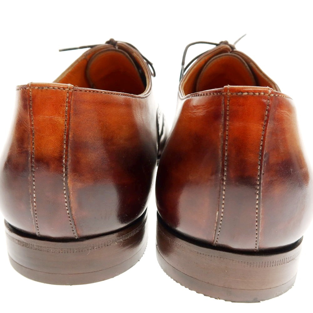 【中古】サントーニ Santoni ブラインドブローグ ドレスシューズ ブラウンxライトグリーン系【 8 】【 状態ランクB 】【 メンズ 】