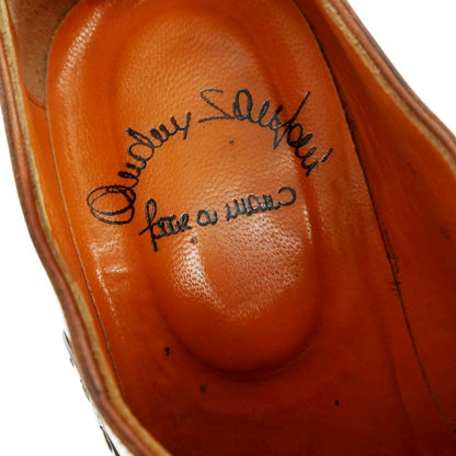 【中古】サントーニ Santoni ブラインドブローグ ドレスシューズ ブラウンxライトグリーン系【 8 】【 状態ランクB 】【 メンズ 】