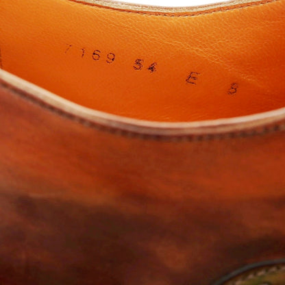 【中古】サントーニ Santoni ブラインドブローグ ドレスシューズ ブラウンxライトグリーン系【 8 】【 状態ランクB 】【 メンズ 】