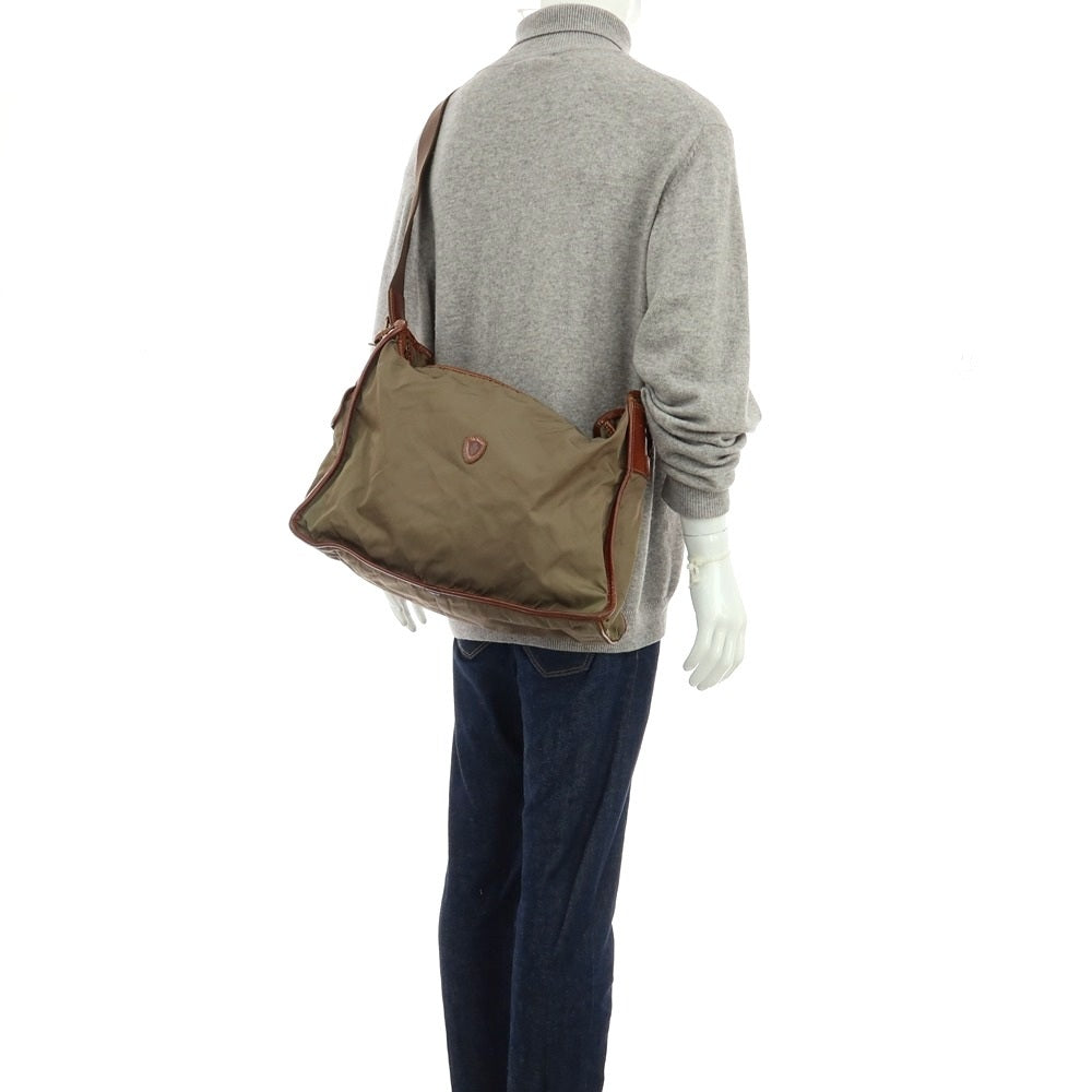 【中古】フェリージ Felisi 01-48 ナイロン レザー ショルダーバッグ カーキxブラウン【 状態ランクC 】【 メンズ 】