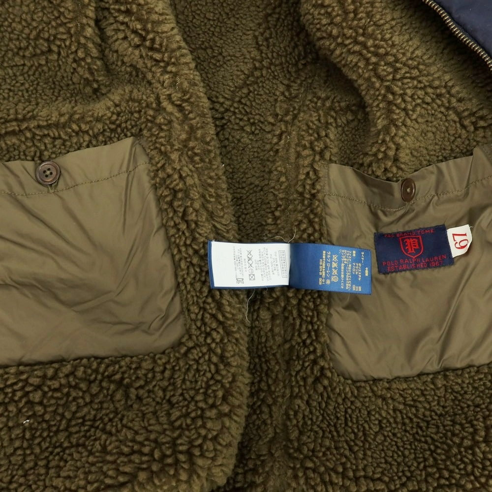 【中古】ポロ ラルフローレン Polo Ralph Lauren ポリエステルナイロン 内ボア モッズコート ネイビー【サイズXS】【 状態ランクC 】【 メンズ 】[CPD]