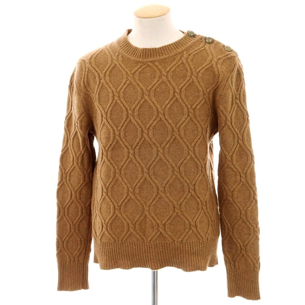 【中古】ドリューアンドコー DREW&amp;CO ウール クルーネック プルオーバーニット キャメルブラウン【 M 】【 状態ランクB 】【 メンズ 】