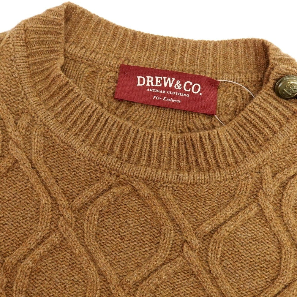 【中古】ドリューアンドコー DREW&amp;CO ウール クルーネック プルオーバーニット キャメルブラウン【 M 】【 状態ランクB 】【 メンズ 】