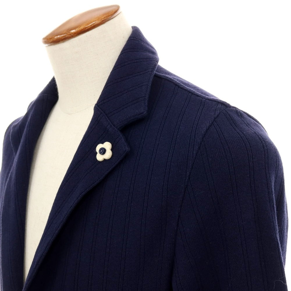 【中古】ラルディーニ LARDINI コットン 2B ニットジャケット ネイビー【サイズM】【 状態ランクC 】【 メンズ 】