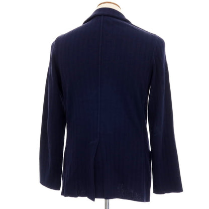 【中古】ラルディーニ LARDINI コットン 2B ニットジャケット ネイビー【サイズM】【 状態ランクC 】【 メンズ 】