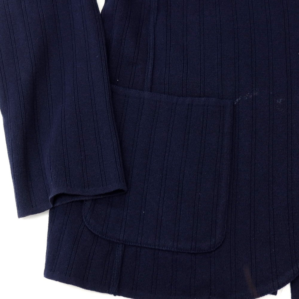 【中古】ラルディーニ LARDINI コットン 2B ニットジャケット ネイビー【サイズM】【 状態ランクC 】【 メンズ 】