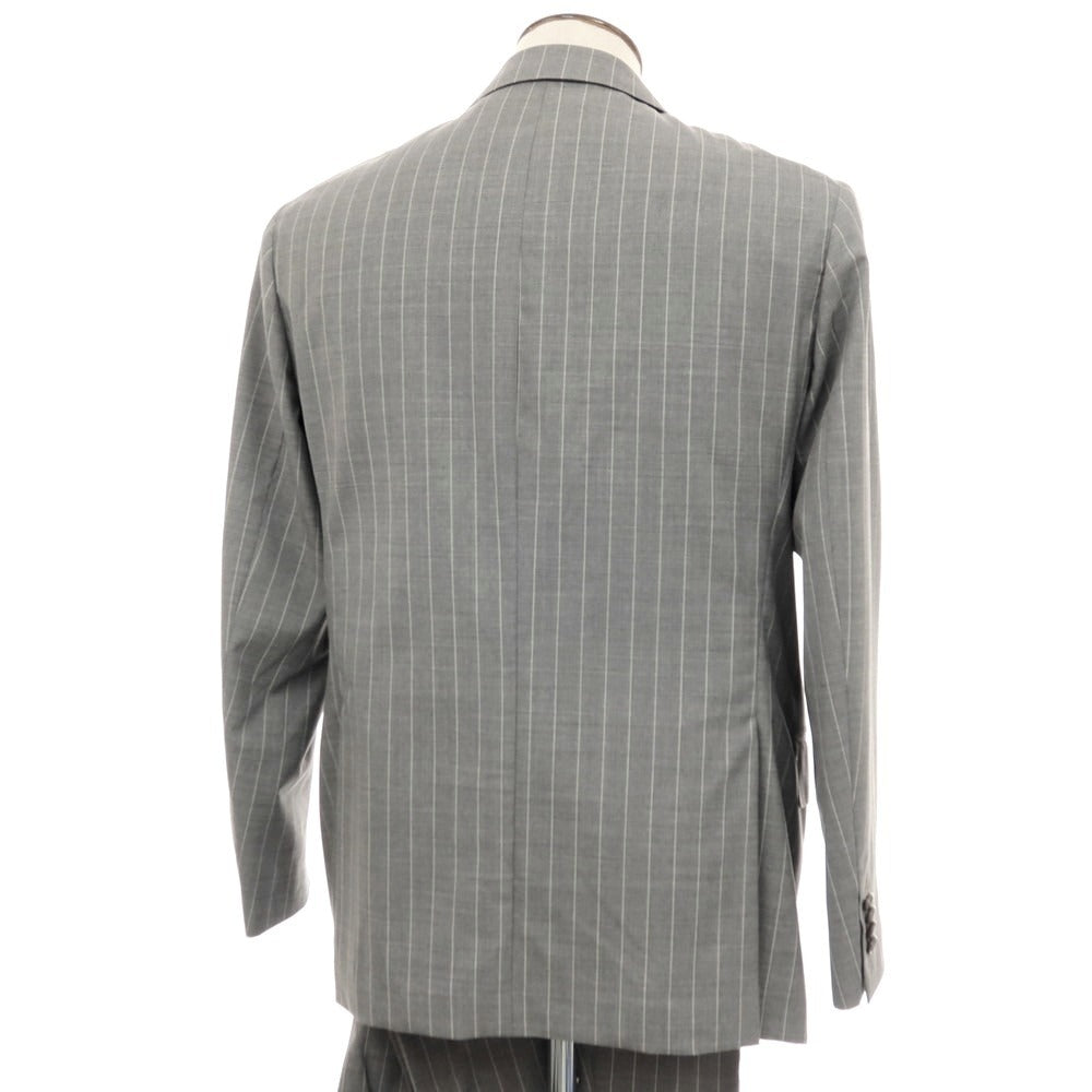 【中古】デペトリロ DE PETRILLO ウール ストライプ 3つボタンスーツ ライトグレー【 サイズ52 Drop7 】【 状態ランクB 】【 メンズ 】 [APD]
