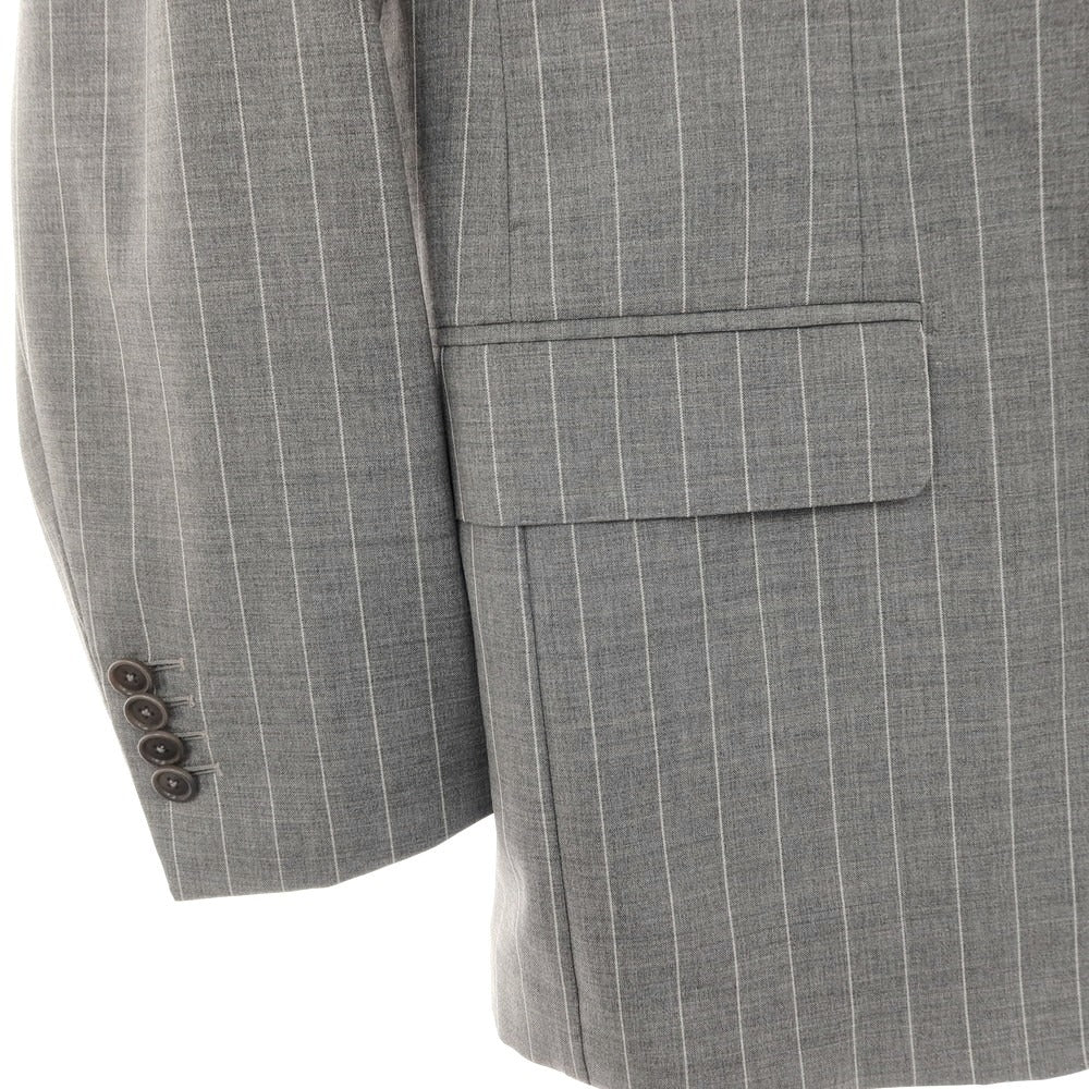 【中古】デペトリロ DE PETRILLO ウール ストライプ 3つボタンスーツ ライトグレー【 サイズ52 Drop7 】【 状態ランクB 】【 メンズ 】 [APD]