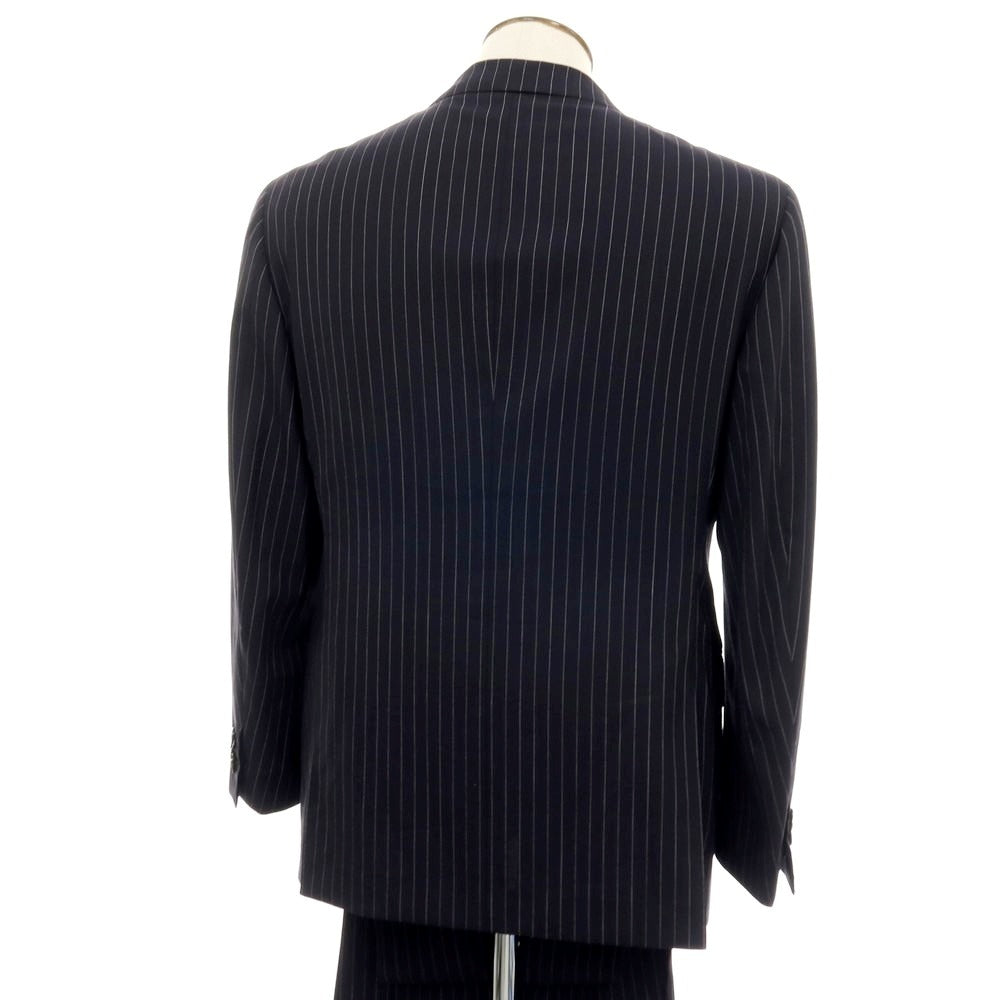 【中古】ソブリン SOVEREIGN ウール ストライプ 3つボタンスーツ ダークネイビー【サイズ52】【 状態ランクB 】【 メンズ 】